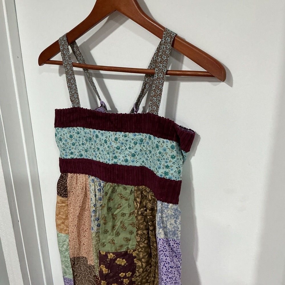 One-of-a-Kind Handmade Patchwork Maxi Dress - Boho, Cottagecore, Folk Size S/M - Picture 2 of 12